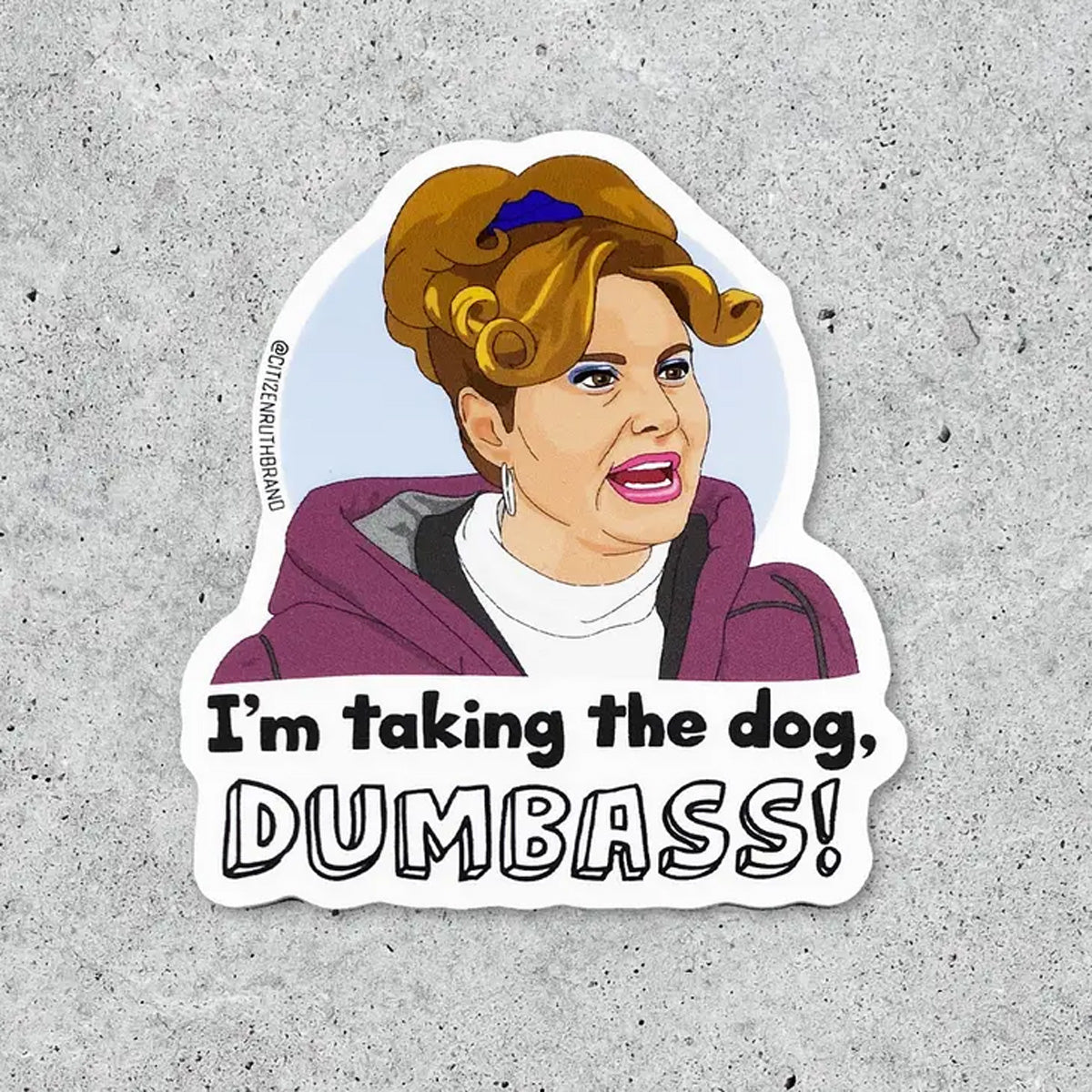 Paulette Taking the Dog Sticker - Lockwood Shop - Citizen Ruth