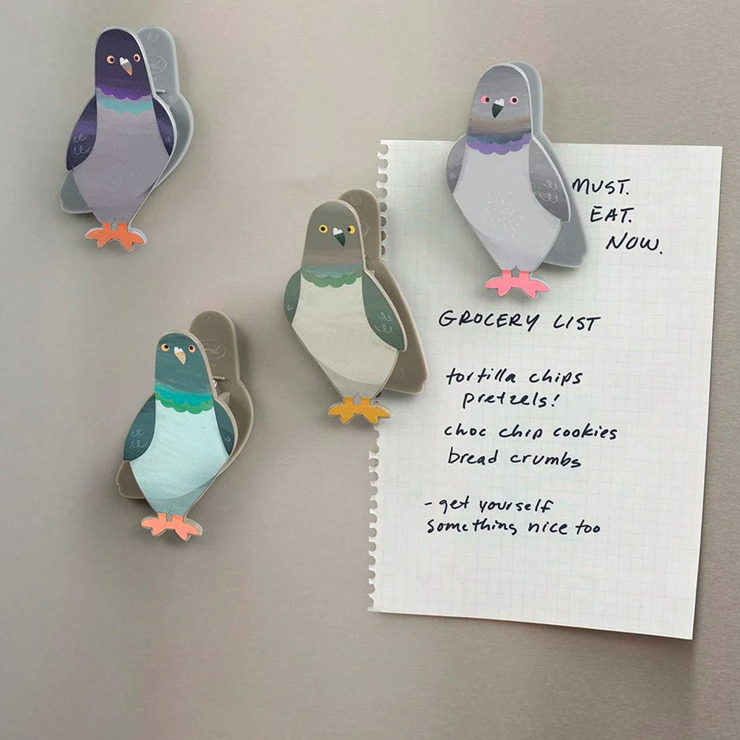 Peckish Pigeon Magnetic Bag Clips - Lockwood Shop - Fred & Friends