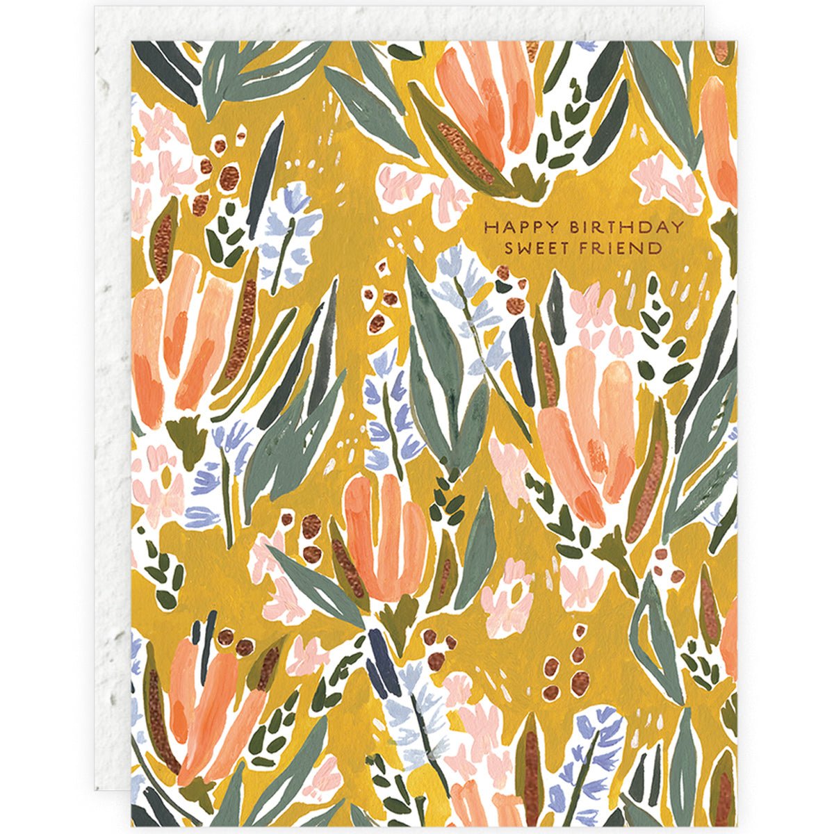 Pink And Blue On Gold Plantable Birthday Card - Lockwood Shop - Seedlings