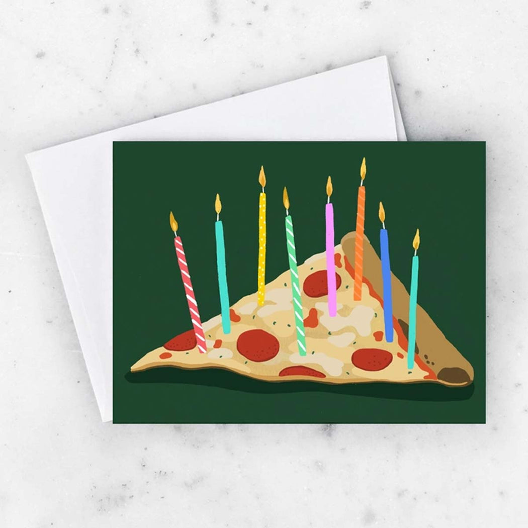 Pizza w/ Candles Birthday Card - Lockwood Shop - Idlewild Co