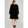 Plus Crinkle Velvet Tier Dress in Black - Lockwood Shop - She & Sky
