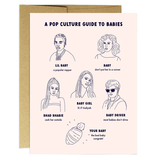 Pop Culture Baby Guide Greeting Card - Lockwood Shop - Party Mountain Paper