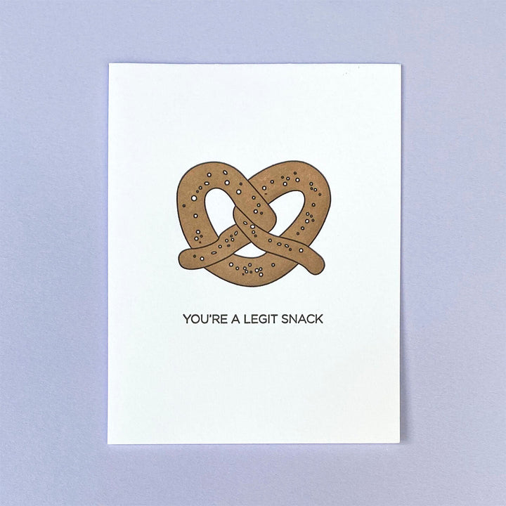 Pretzel Legit Snack Greeting Card - Lockwood Shop - Quick Brown Fox