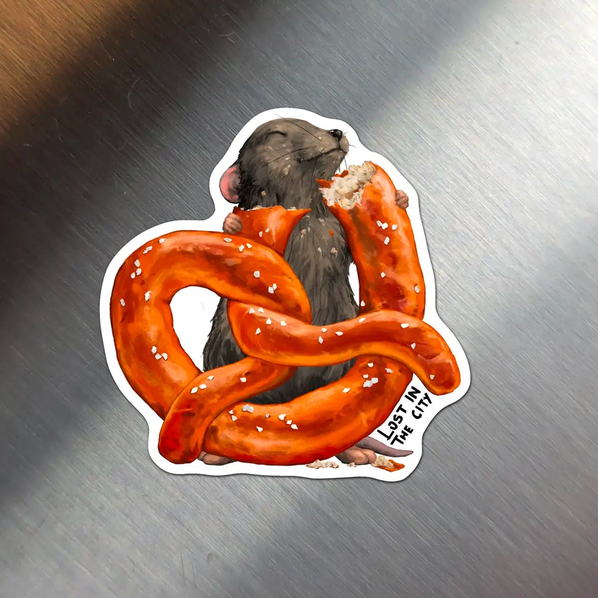 Pretzel Lover Rat Magnet - Lockwood Shop - Santi of All Trades