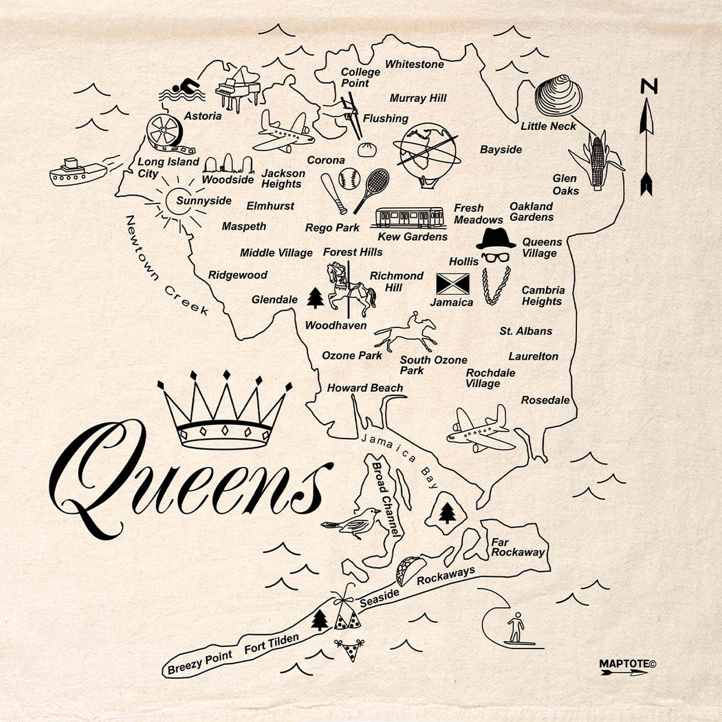 Queens Map Dish Towel - Lockwood Shop - Maptote