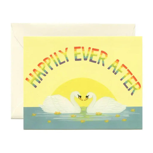 Rainbow Swans Ever After Greeting Card - Lockwood Shop - Yeppie Paper