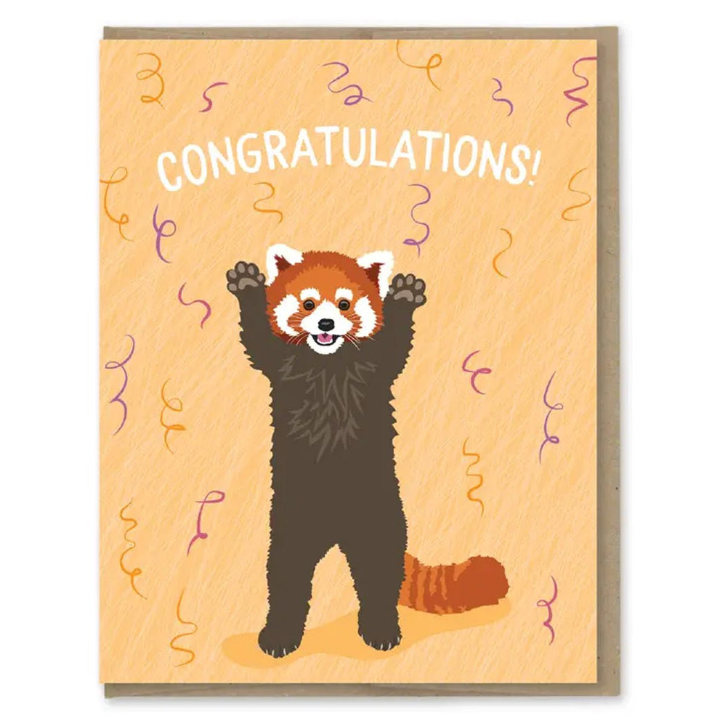 Red Panda Congratulations Greeting Card - Lockwood Shop - Modern Printed Matter
