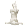 Resin Yoga Figure, Volcano Finish, White - Lockwood Shop - Bloomingville