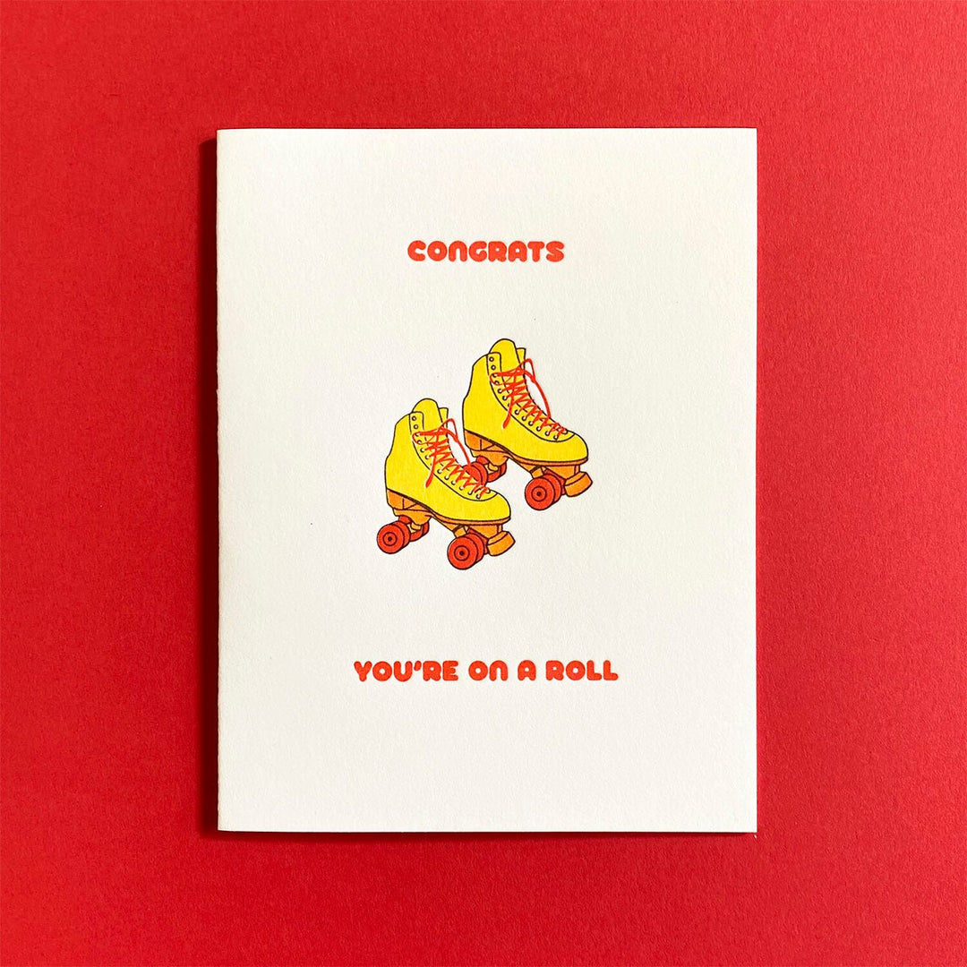 Roller Skates Congrats Greeting Card - Lockwood Shop - Quick Brown Fox