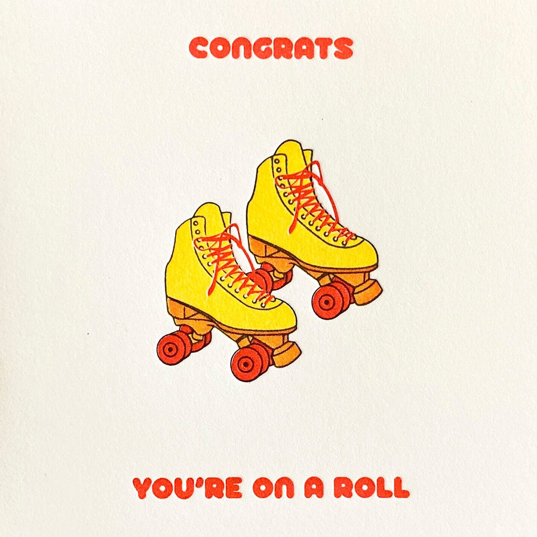 Roller Skates Congrats Greeting Card - Lockwood Shop - Quick Brown Fox