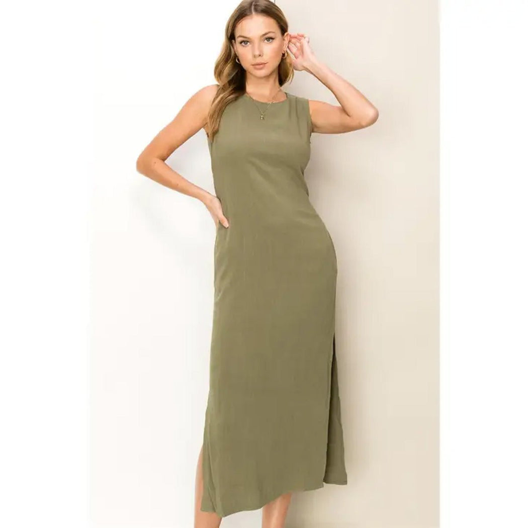Romantic Impression Midi Dress in Olive - Lockwood Shop - Hyfve