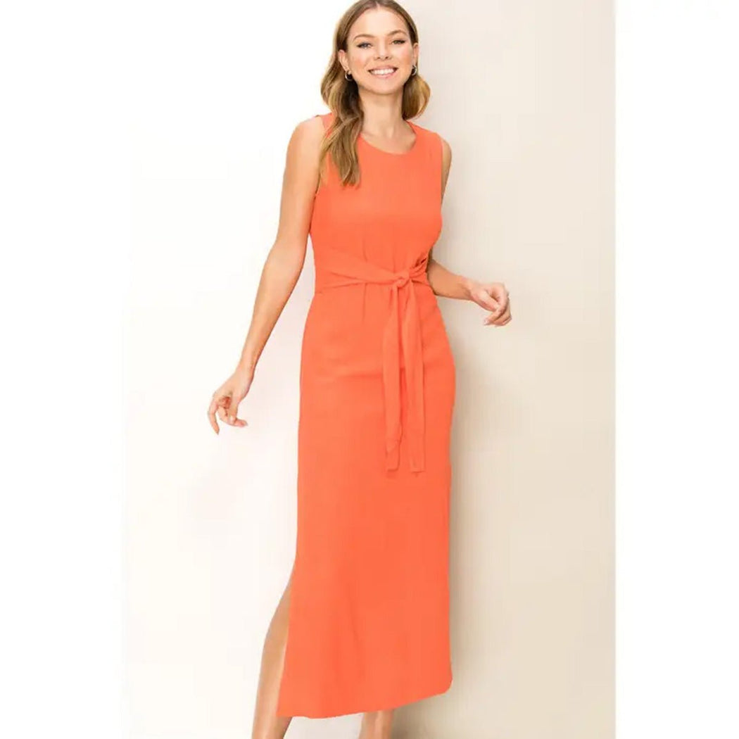 Romantic Impression Midi Dress in Orange Red - Lockwood Shop - Hyfve