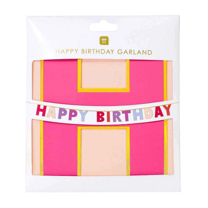 Rose Pink Happy Birthday Banner - Lockwood Shop - Talking Tables