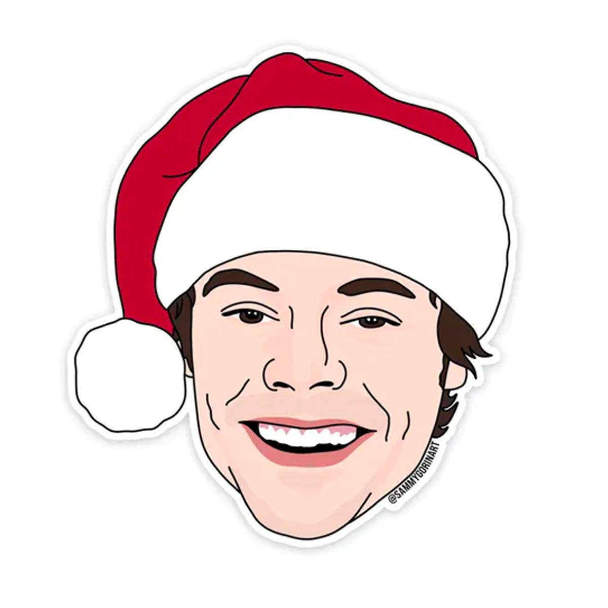 Santa Hat Harry Sticker - Lockwood Shop - Sammy Gorin