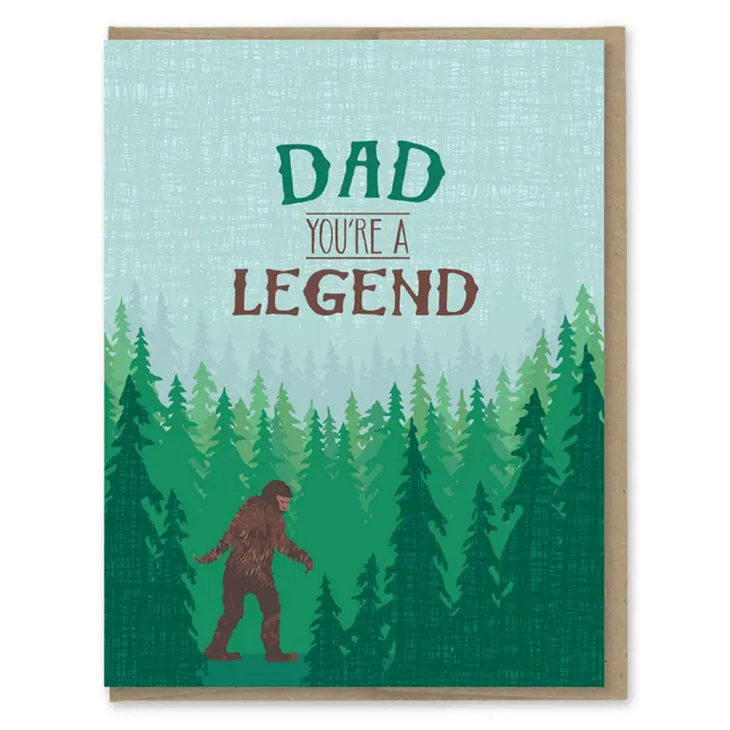 Sasquatch Legend Dad Greeting Card - Lockwood Shop - Modern Printed Matter