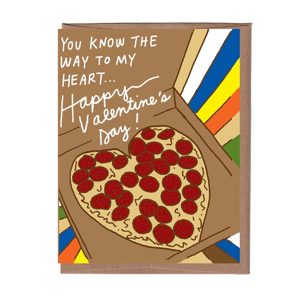 Scratch 'n' Sniff Pizza Valentine Card - Lockwood Shop - La Familia Green