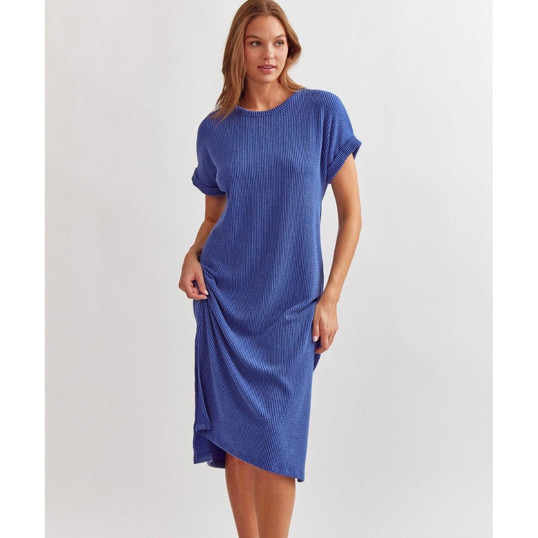 Short Sleeve Shift Dress in Indigo - Lockwood Shop - Entro