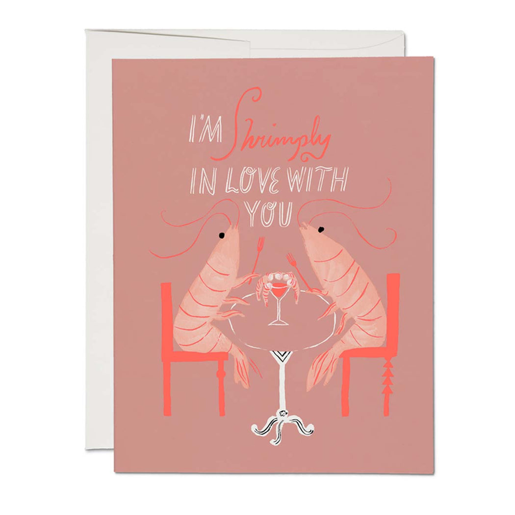 Shrimply Love Greeting Card - Lockwood Shop - Red Cap Cards