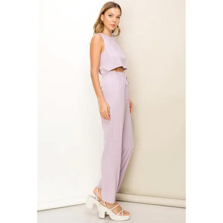 Simply You Sleeveless Top &amp; Pants Set in Lavender - Lockwood Shop - Hyfve