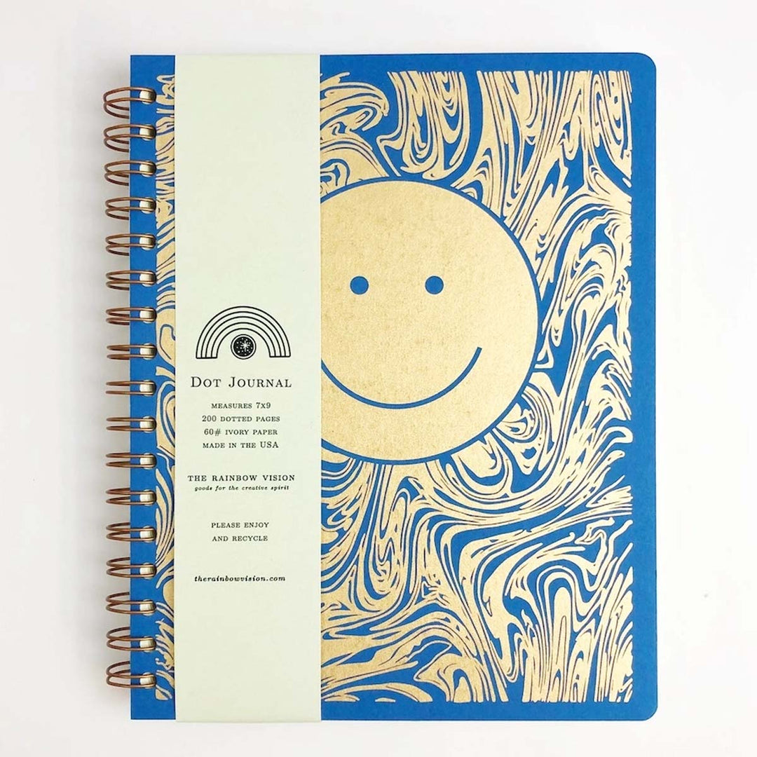 Smiley Dot Spiral Journal - Sapphire - Lockwood Shop - The Rainbow Vision
