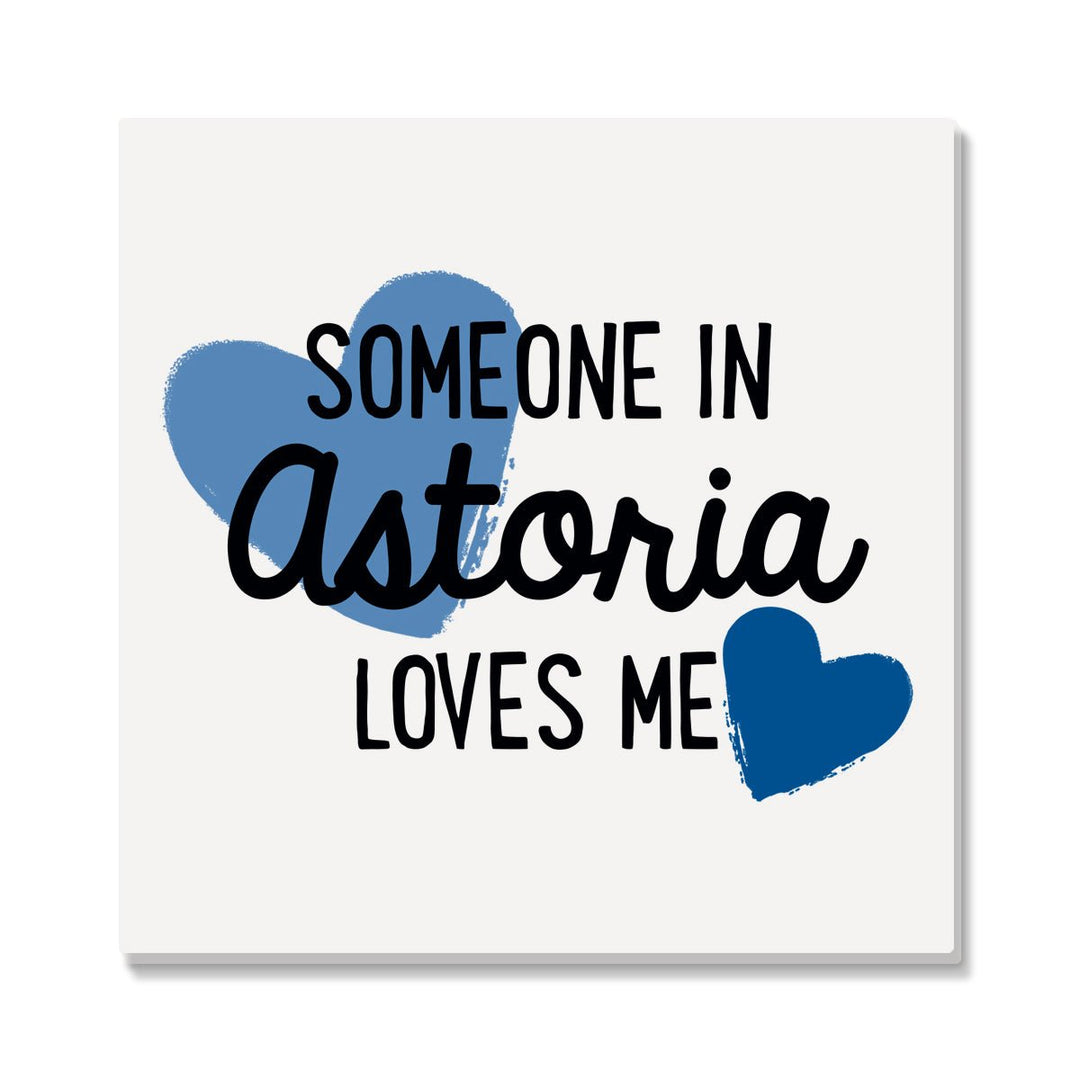 Someone in Astoria Loves Me Coaster- Chambray &amp; Royal - Lockwood Shop - Rock Scissor Paper