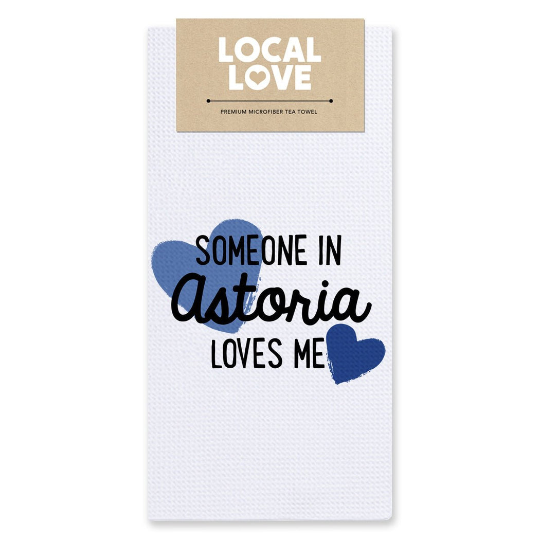 Someone in Astoria Loves Me Tea Towel- Chambray & Royal - Lockwood Shop - Rock Scissor Paper