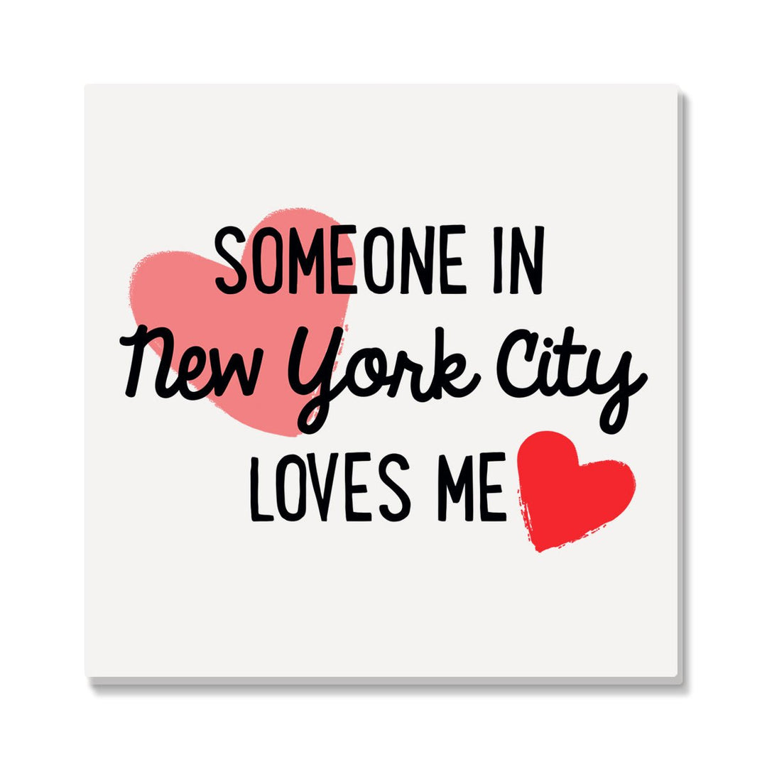 Someone in NYC Loves Me Coaster- Pink &amp; Red - Lockwood Shop - Rock Scissor Paper