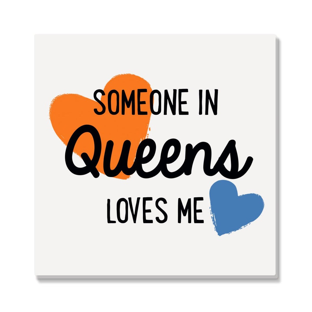 Someone in Queens Loves Me Coaster- Orange &amp; Royal - Lockwood Shop - Rock Scissor Paper