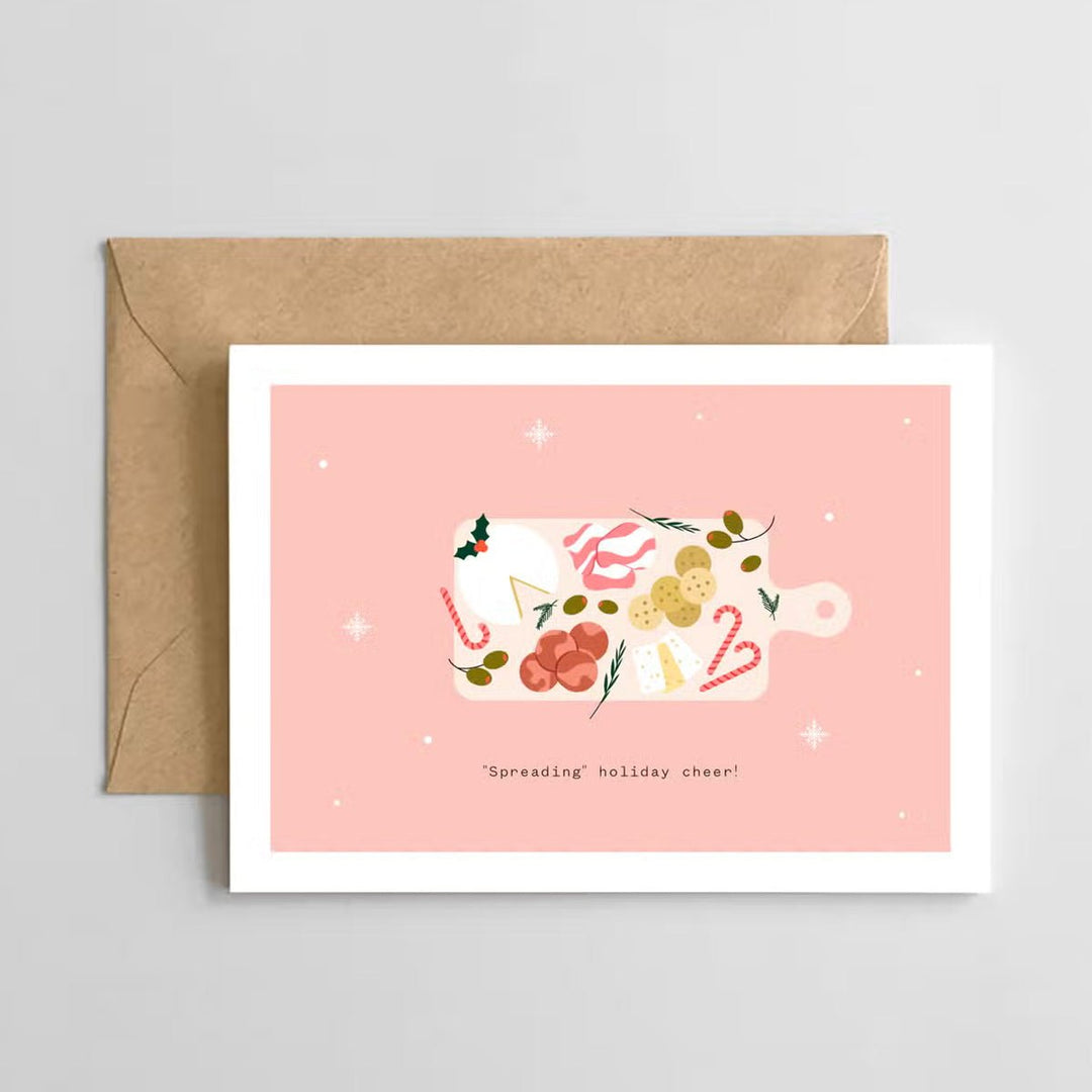 "Spreading" Holiday Cheer Greeting Card - Lockwood Shop - Spaghetti &amp; Meatballs