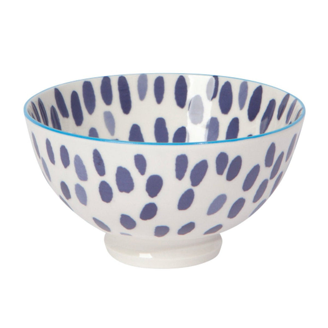 Stamped 4" Bowl - Blue Spots - Lockwood Shop - Now Designs