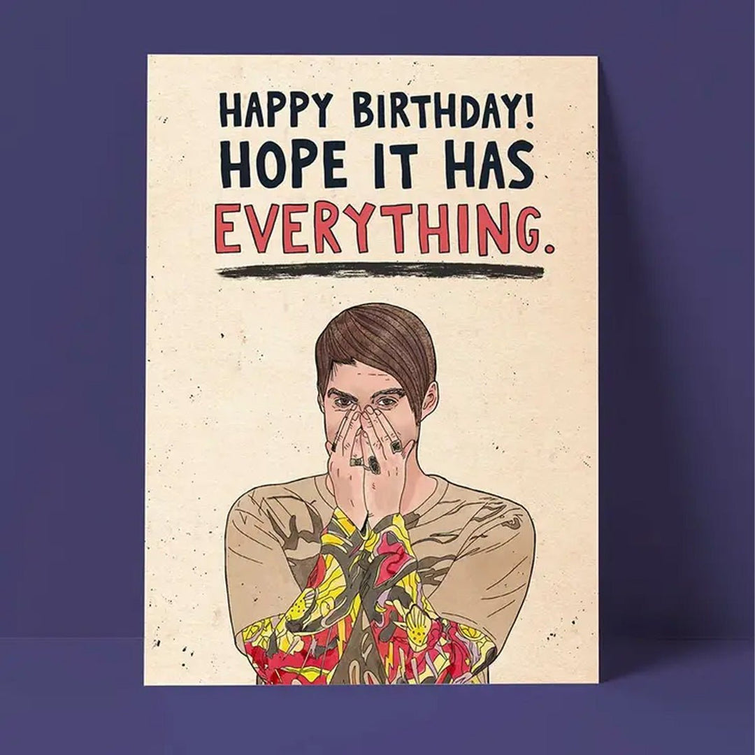 Stefon BDay Has Everything Greeting Card - Lockwood Shop - Pretty Good Cards
