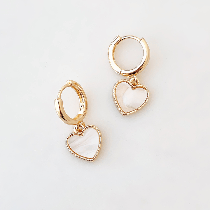 Stone Heart Drop Earrings - Lockwood Shop - Lucky Collective