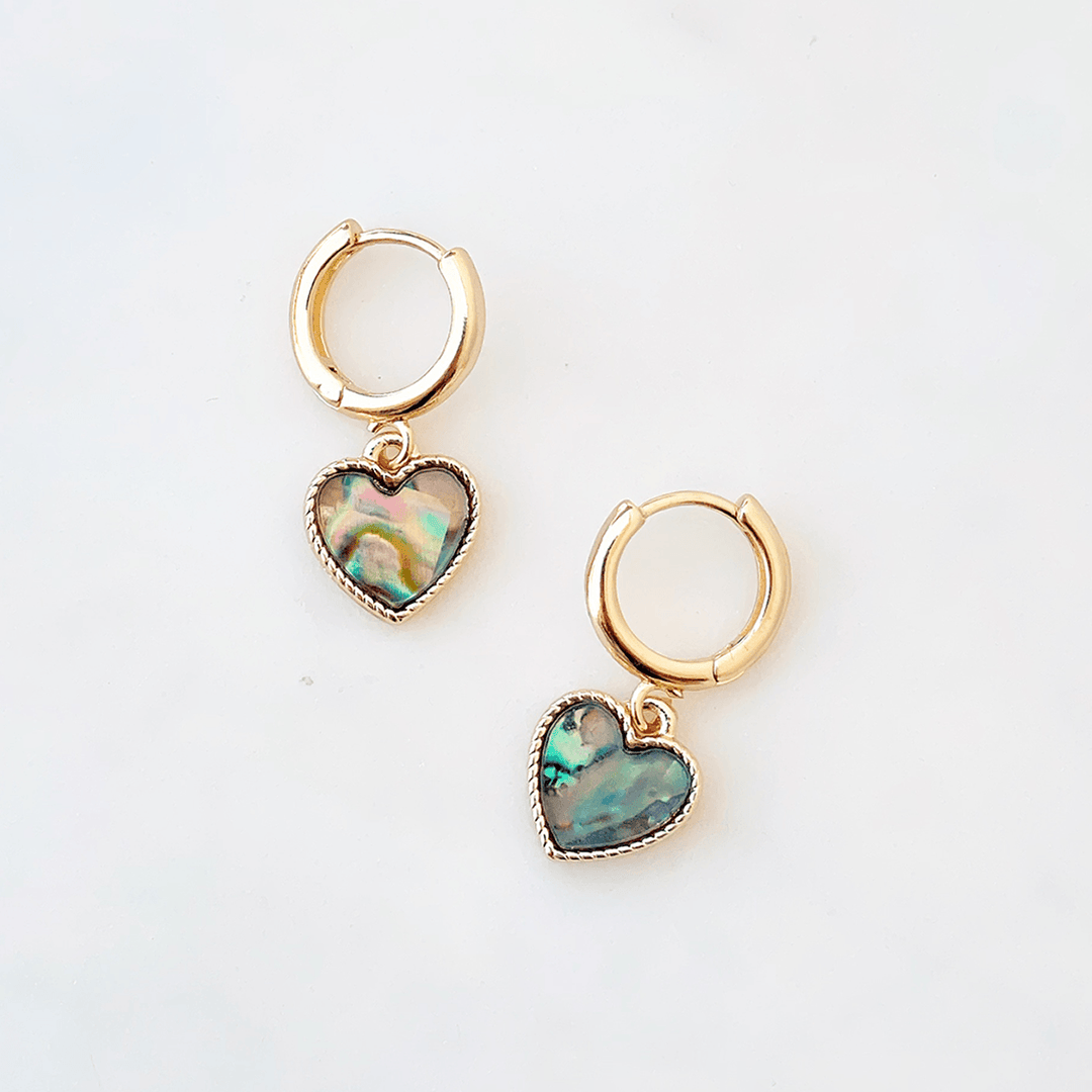 Stone Heart Drop Earrings - Lockwood Shop - Lucky Collective