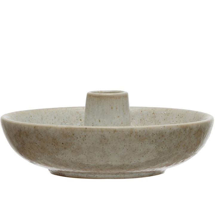 Stoneware Appetizer Plate with Toothpick Well in White - Lockwood Shop - Creative Co-Op