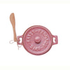 Stoneware Brie Baker with Bamboo Spreader in Pink - Lockwood Shop - Creative Co-Op