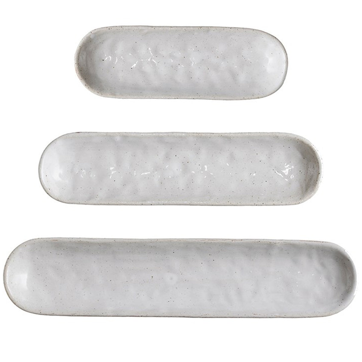 Stoneware Oval Tray in White - Lockwood Shop - Creative Co-Op