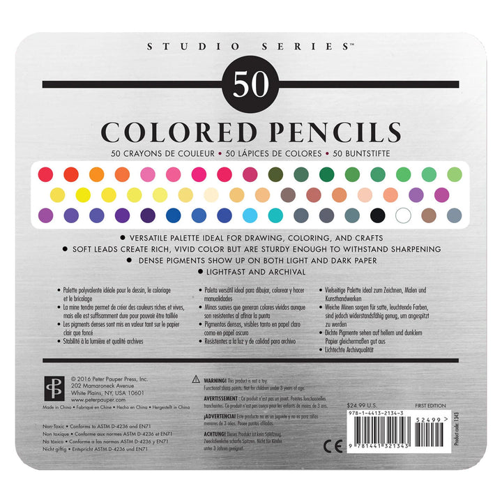 Studio Series Deluxe Colored Pencils - Set/ 50 - Lockwood Shop - Peter Pauper Press