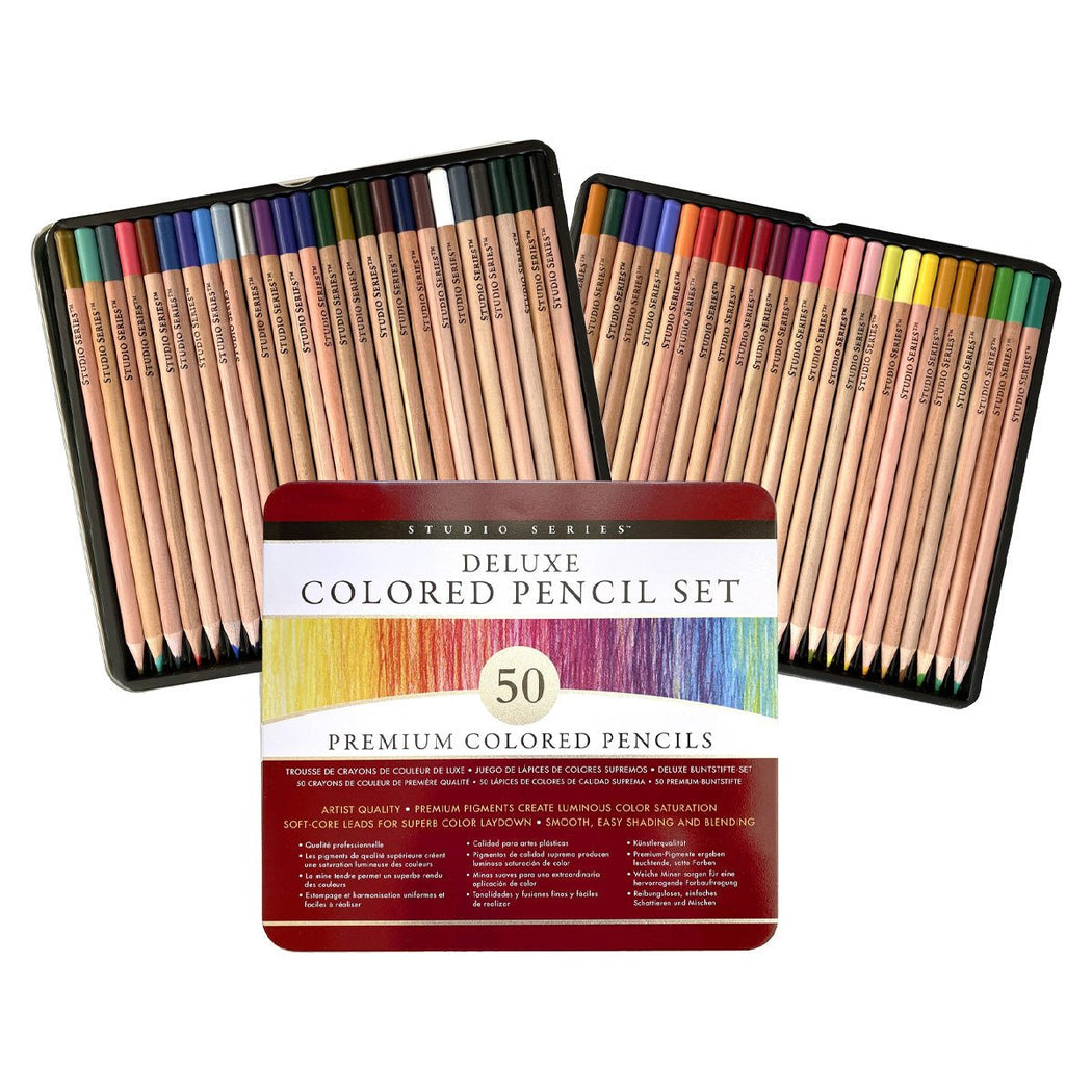 Studio Series Deluxe Colored Pencils - Set/ 50 - Lockwood Shop - Peter Pauper Press
