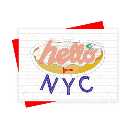 Subway Tile NYC Bagel Greeting Card - Lockwood Shop - XOU