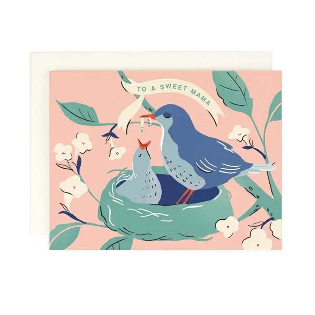 Sweet Mama Baby Bird Greeting Card - Lockwood Shop - Amy Heitman