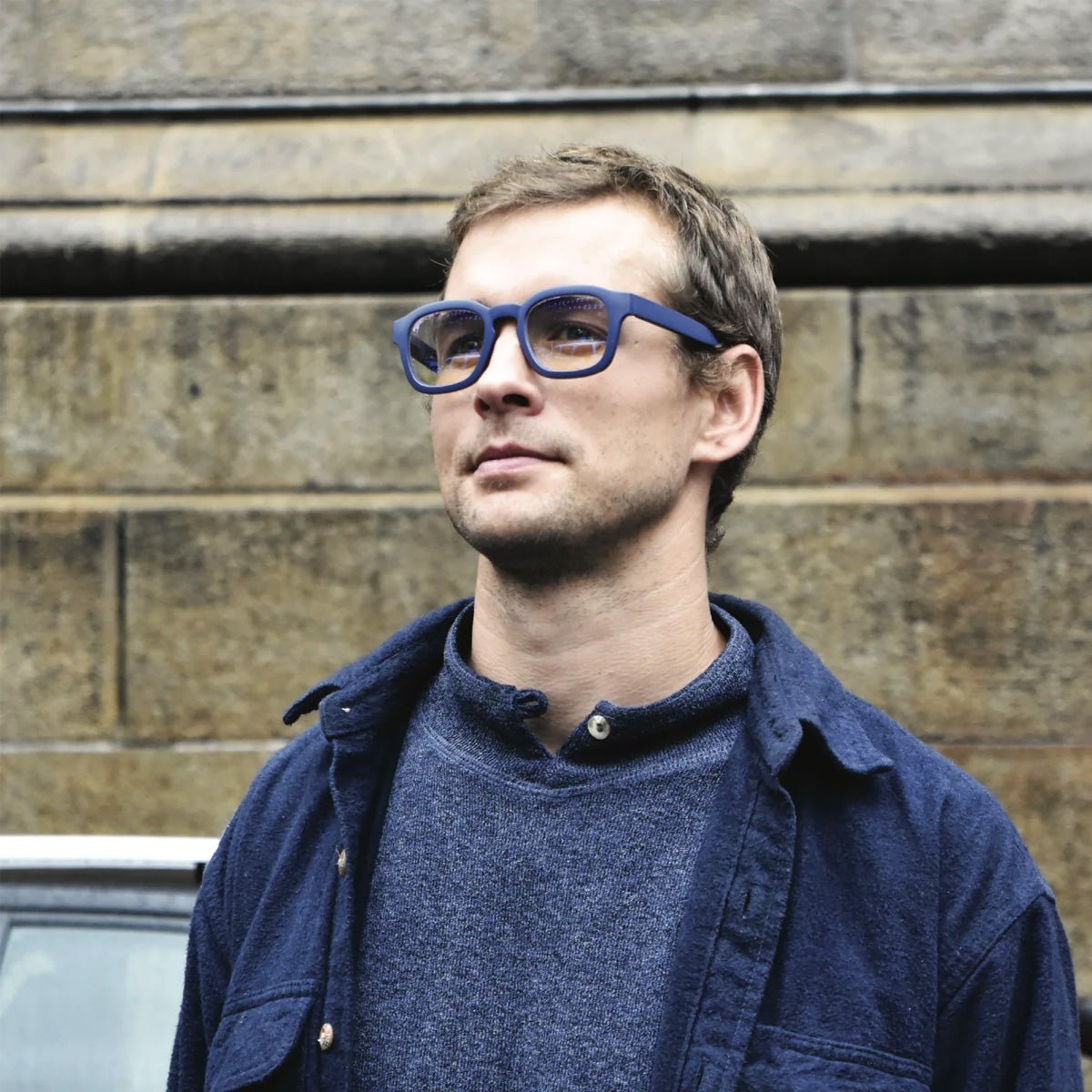Sy Blue Light Blocker Glasses - Matte Navy - Lockwood Shop - Gabriel + Simone