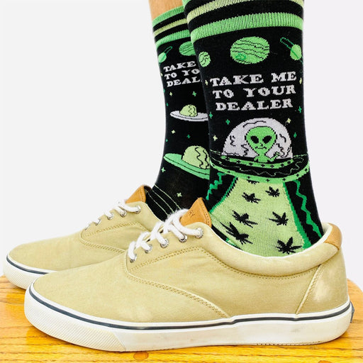 Take Me to your Dealer Men's Crew Socks - Lockwood Shop - Groovy Things co