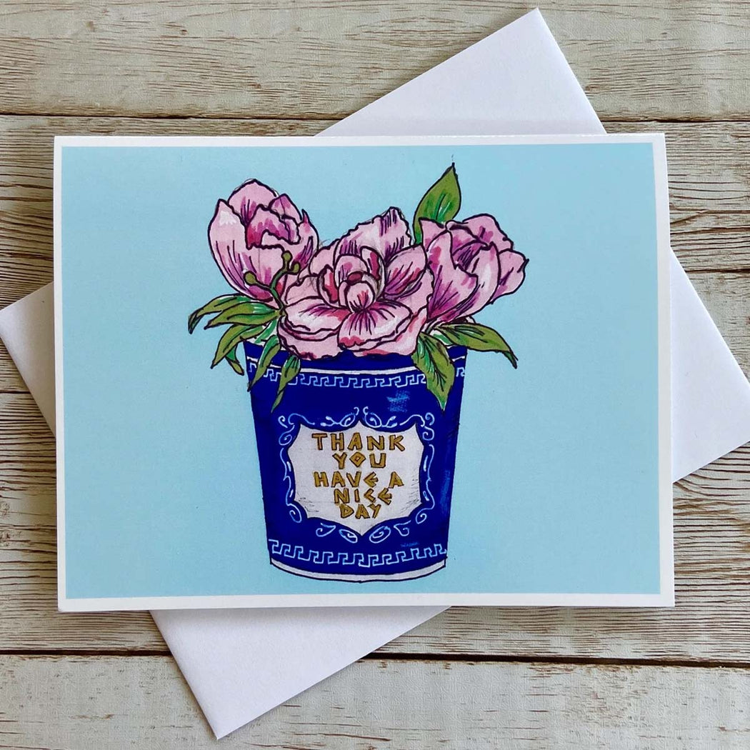 Thank You Have a Nice Day Greeting Card - Lockwood Shop - Cute Salute