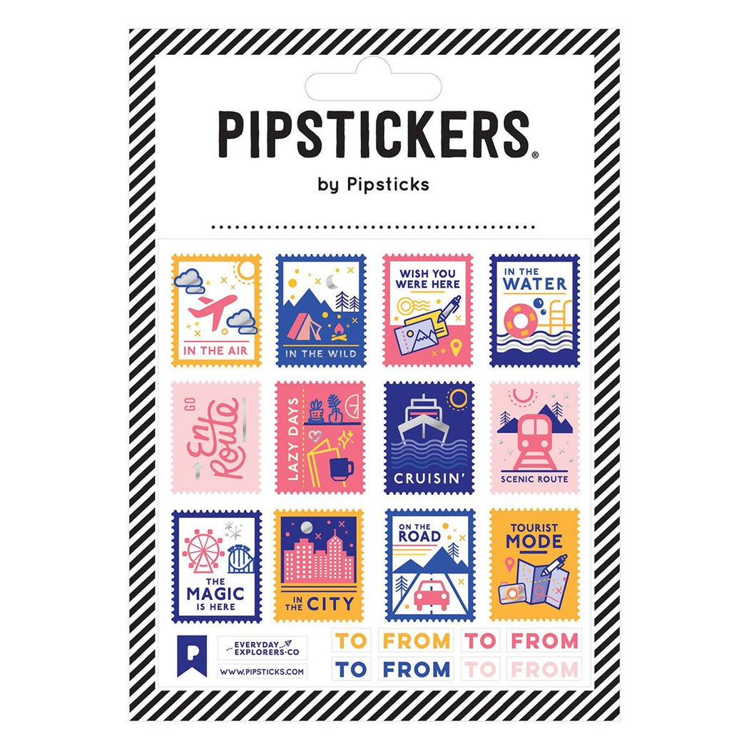 Travel Stamps Sticker Sheet - Lockwood Shop - Pipsticks