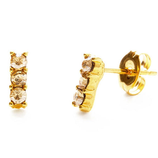 Triple Crystal Studs - Gold Honey - Lockwood Shop - Amano