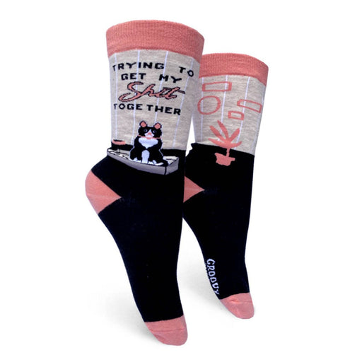 Trying Cat Women's Crew Socks - Lockwood Shop - Groovy Things co