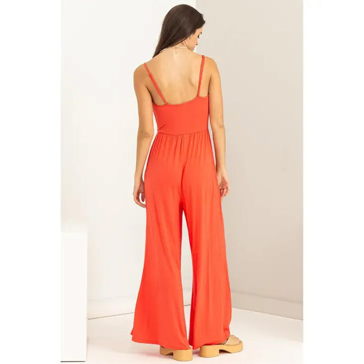 Urban Touch Sleeveless Jumpsuit in Orange Coral - Lockwood Shop - Hyfve