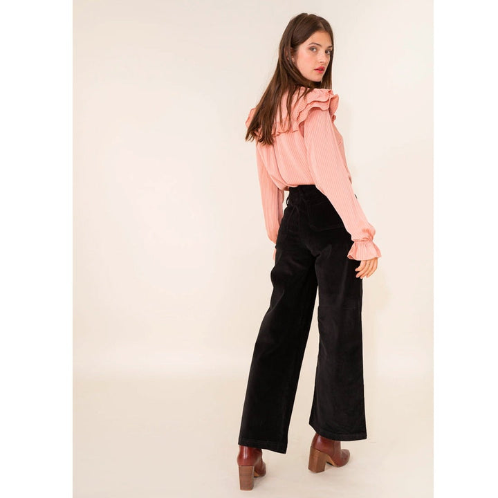 Valentina Corduroy Pants in Black - Lockwood Shop - Oraije Paris