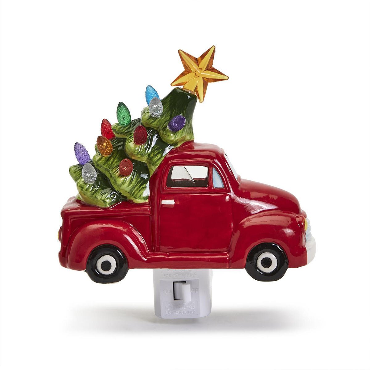 Vintage Truck with Christmas Tree Nightlight Decor - Lockwood Shop - Twos Company