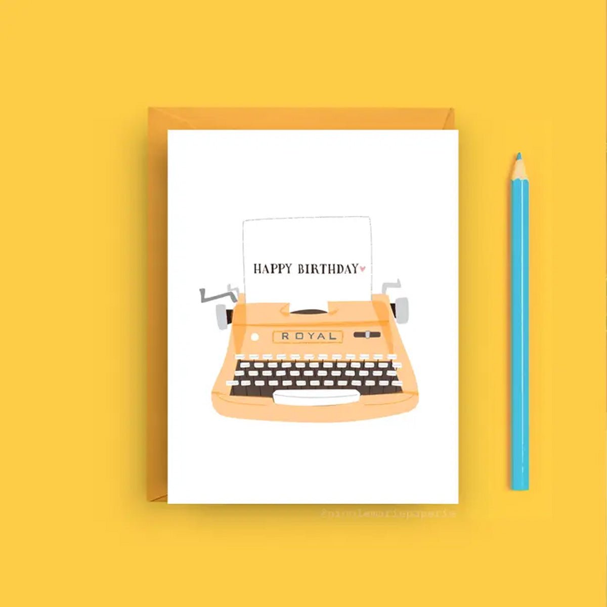 Vintage Typewriter Birthday Card - Lockwood Shop - Nicole Marie Paperie